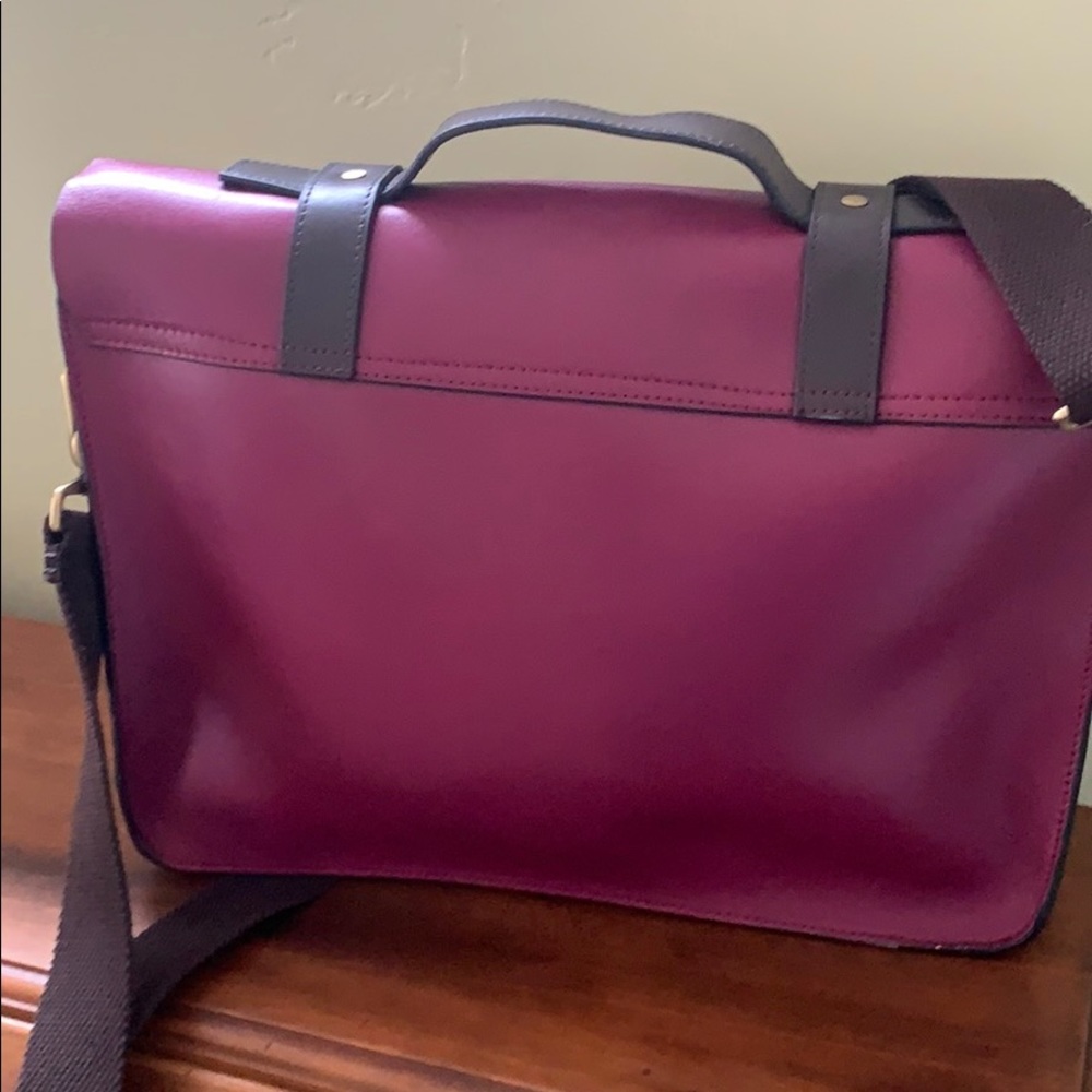 Sale Ends Midnight‼️ Ted Baker Purple & Dark Brown Laptop Satchel - Picture 2 of 7